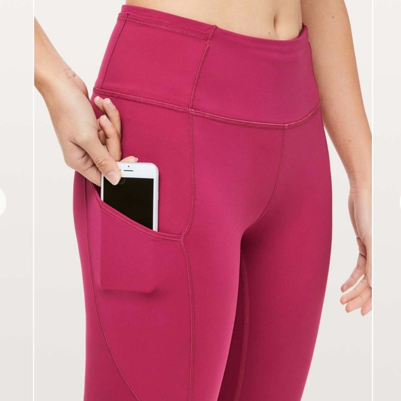 Lululemon Sz 4 Fast & Free 7/8 Tight II *Nulux 25" in Violet Red (dark hot pink) - Picture 5 of 16